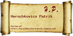 Herschkovics Patrik névjegykártya